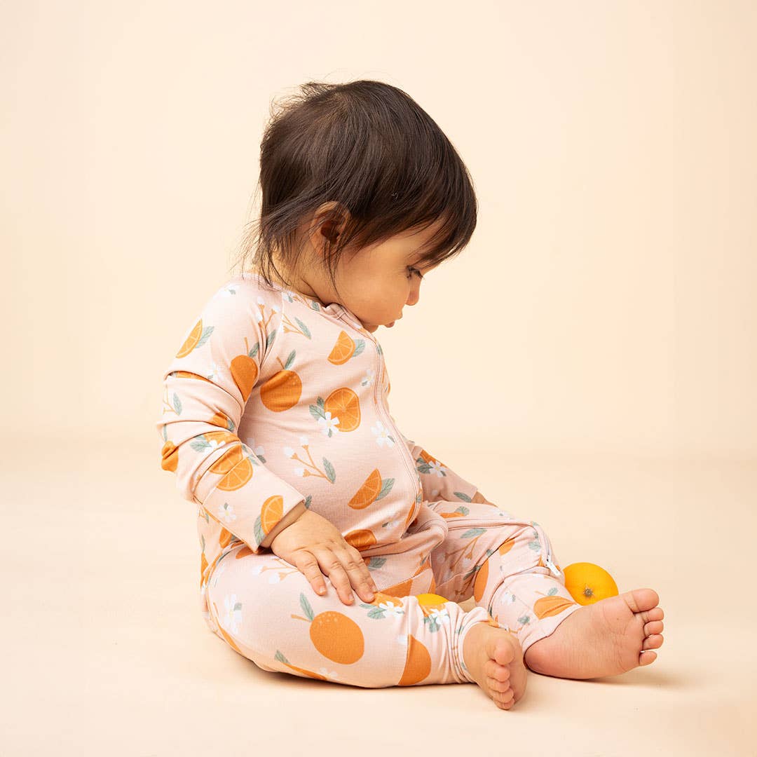Freshly Squeezed Oranges Bamboo Convertible Pajamas Florida Baby Gift: 18-24M
