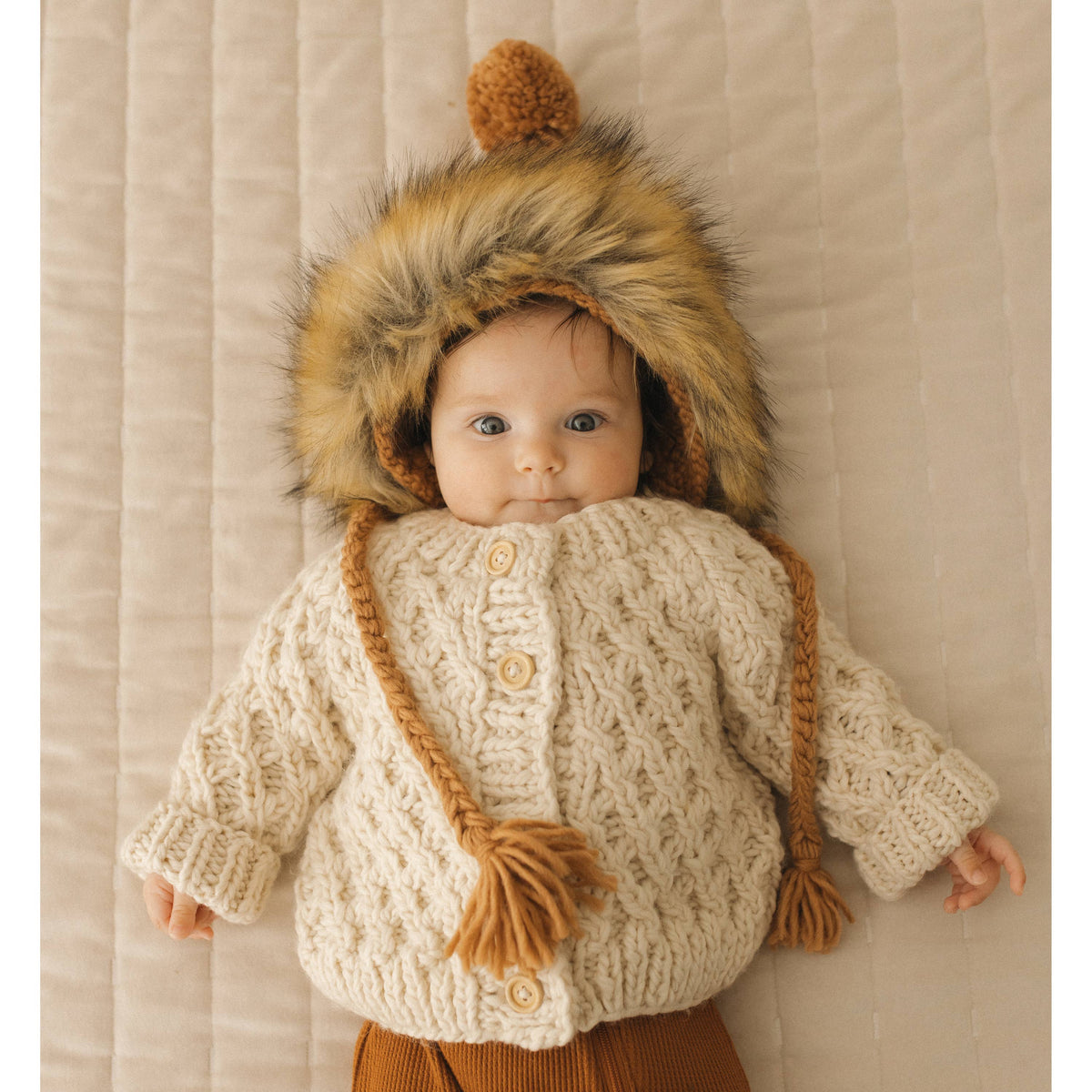 Waffle Cardigan Sweater Natural Baby & Toddler: 2-3T
