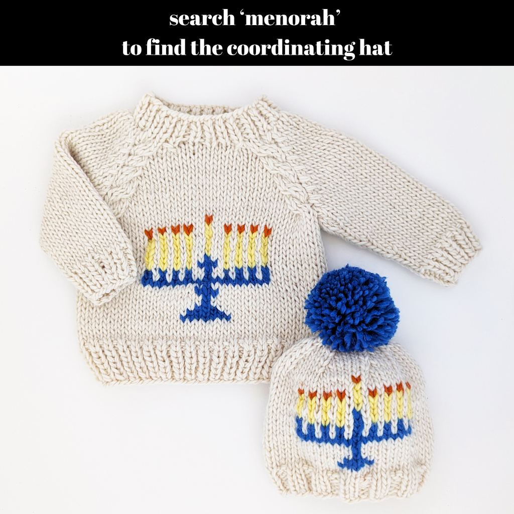 Menorah Crew Neck Sweater for Baby & Toddler SALE: 12-18 months