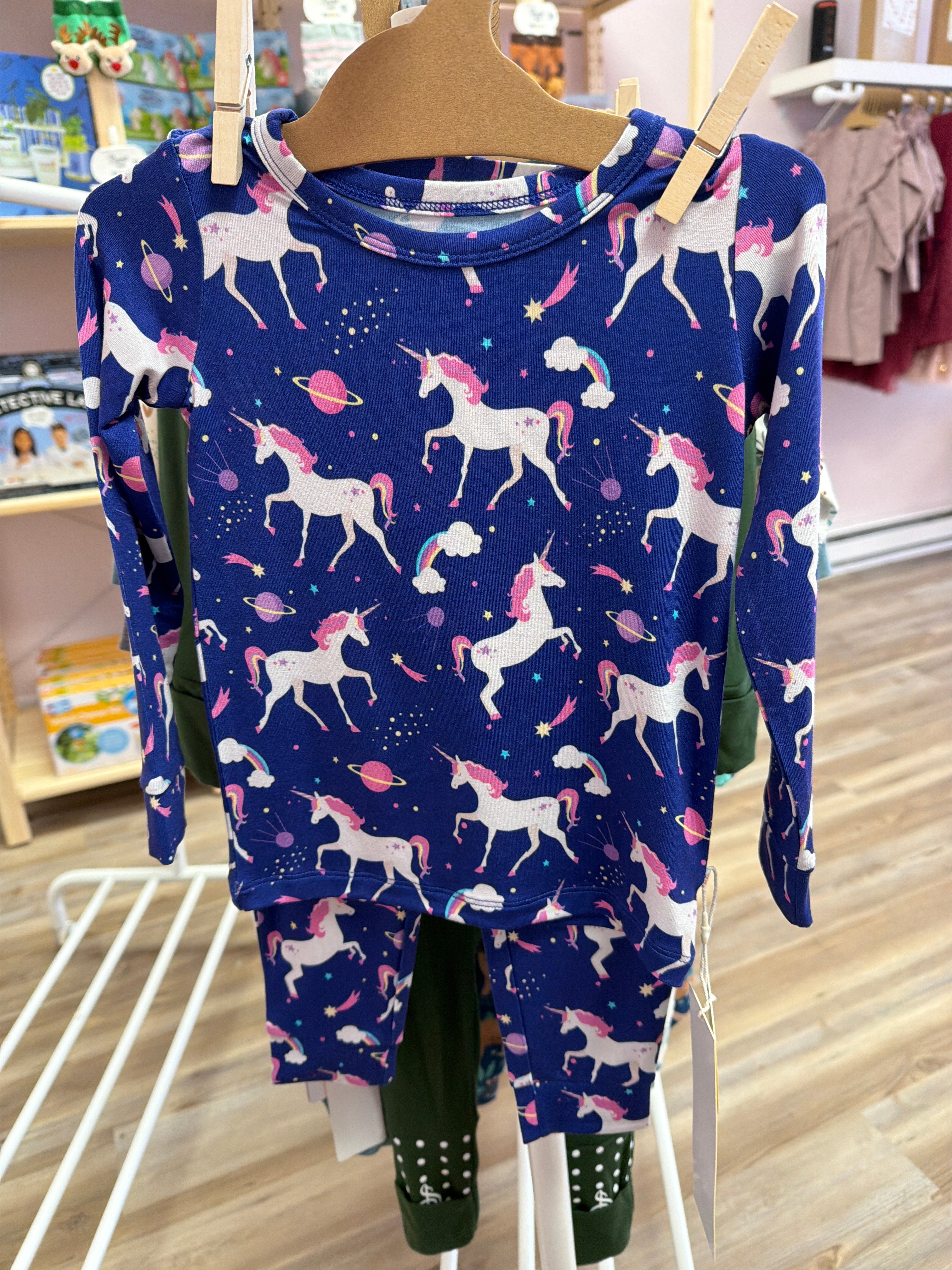 2T Bird and Bean Unicorn Pajamas