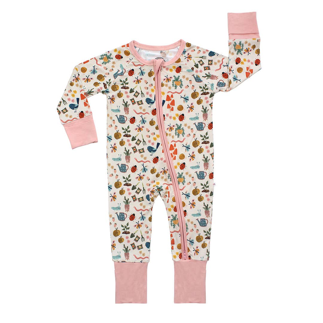 Garden Friends Bamboo Baby Pajamas Convertible Romper: 0-3M