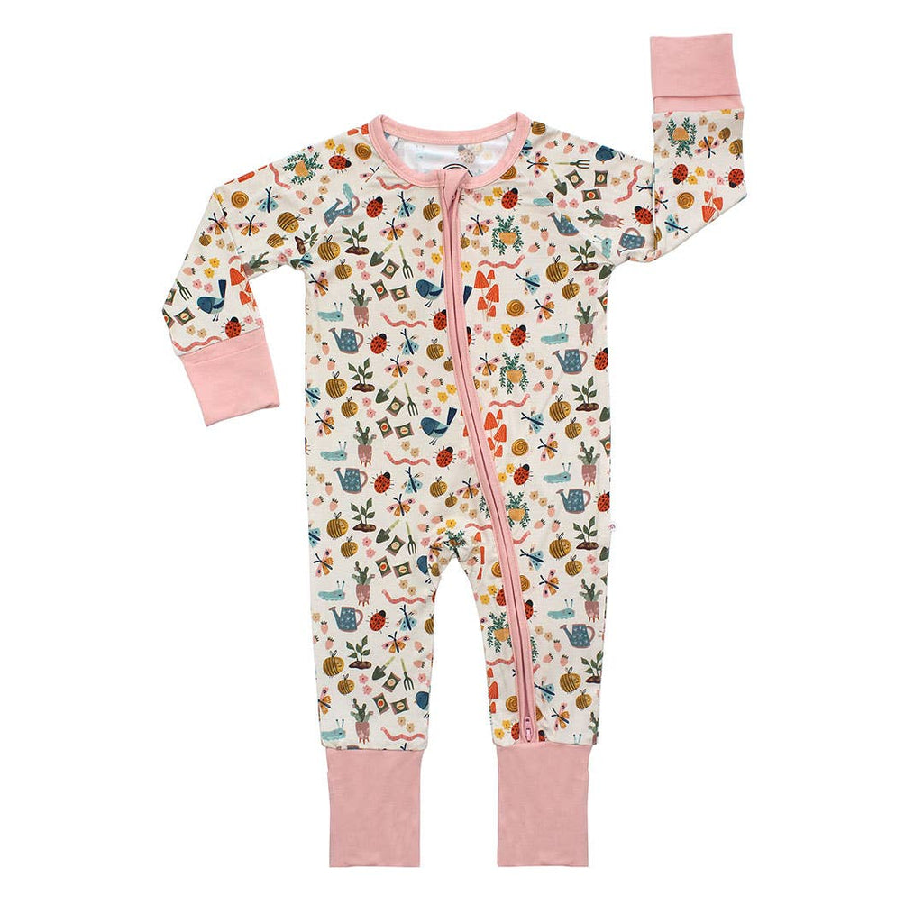 Garden Friends Bamboo Baby Pajamas Convertible Romper: 6-12M