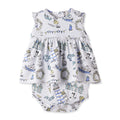 Seashore Skirted Bodysuit – Bamboo Baby Girl One-Piece: 3-6M
