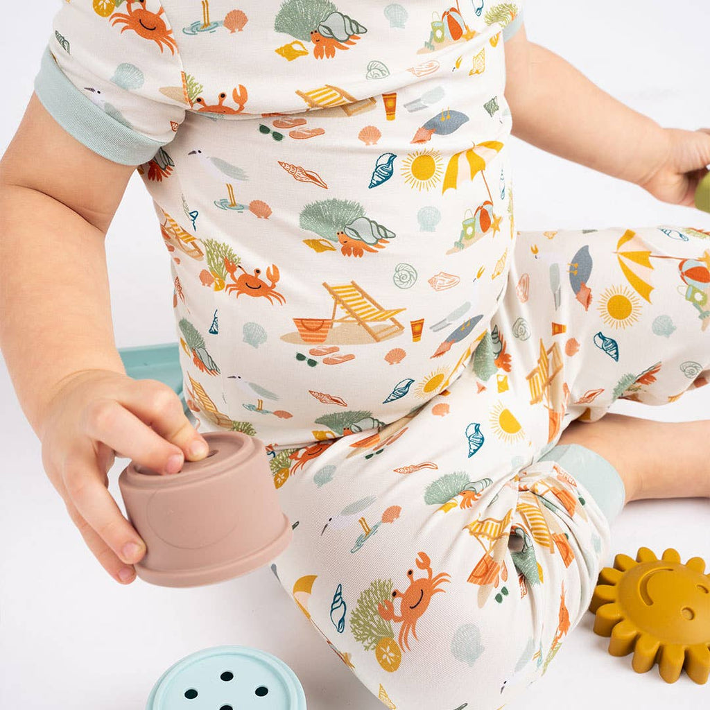 Beach Day Summer Kids Bamboo Pajamas Set: 4/5T