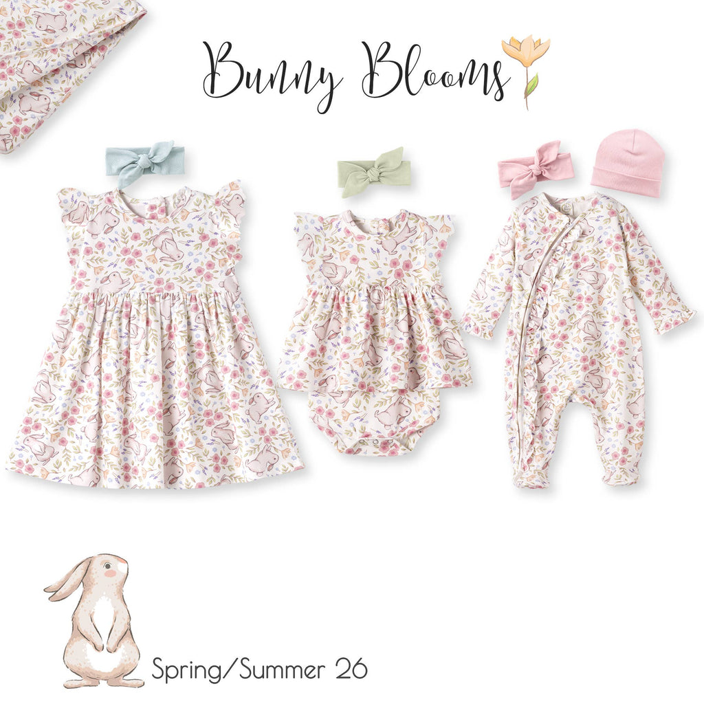 Bunny Blooms Bamboo Easter Dress for Baby & Toddler Girls: 5Y