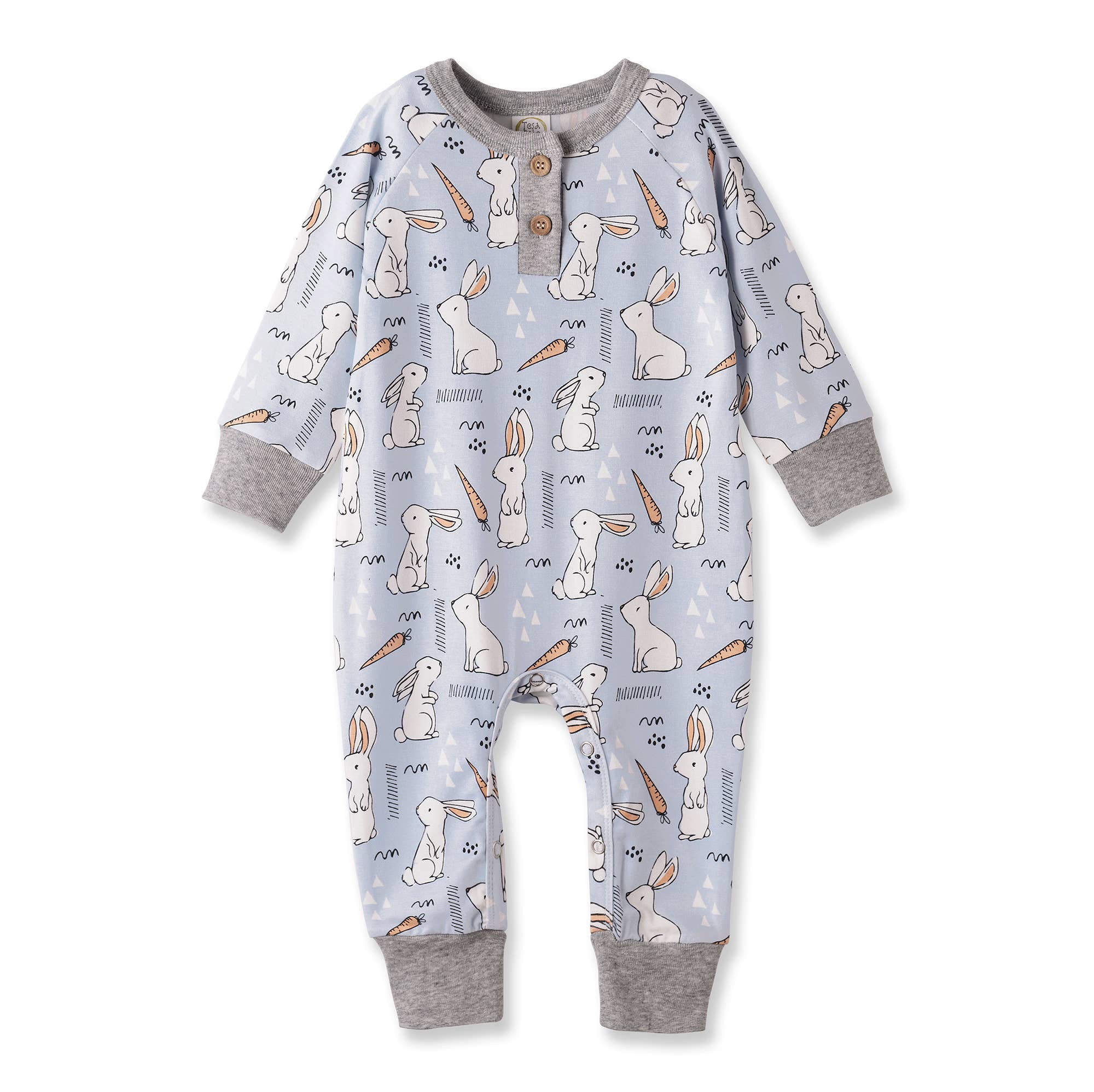 Cottontail Crew Bamboo Henley Easter Romper for Baby: 3-6M