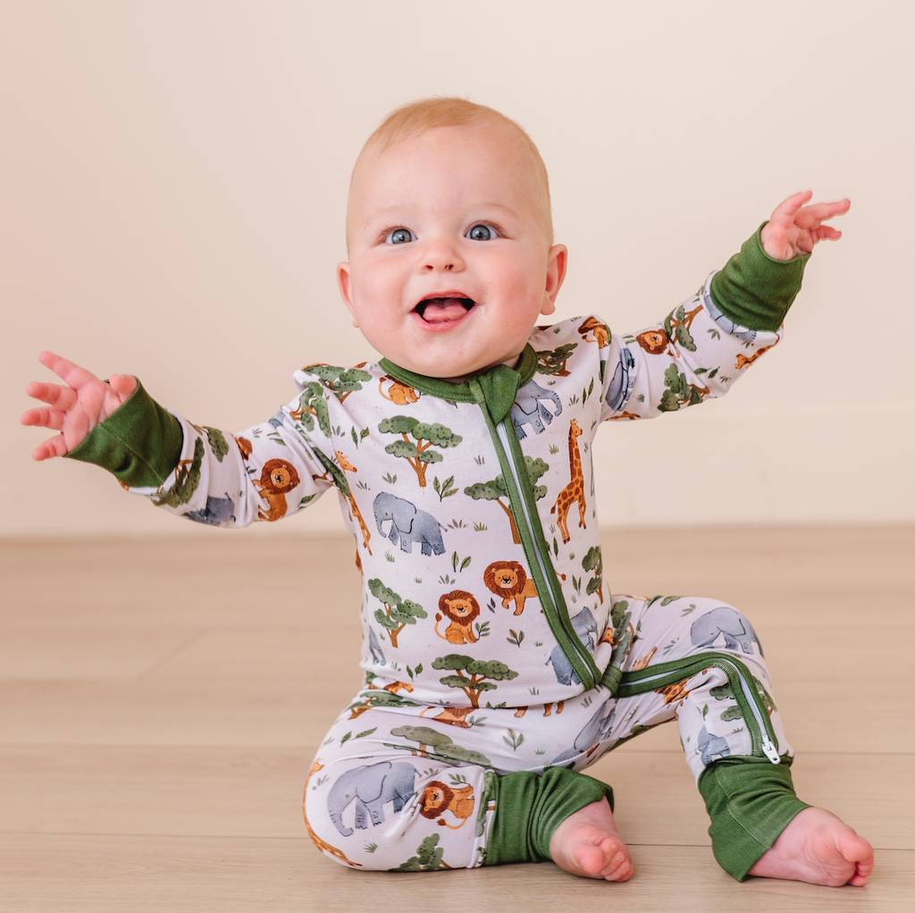 Baby Pajamas - Bamboo Sleeper - It's a Jungle Out There: 6-12m