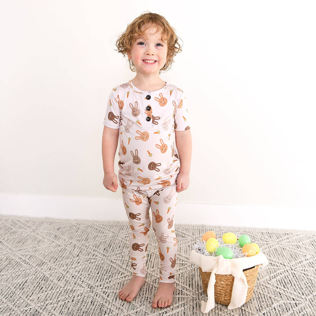 Noah TWO PIECE Easter Bunny Bamboo Lounge Set Kids Clothing: 18-24m