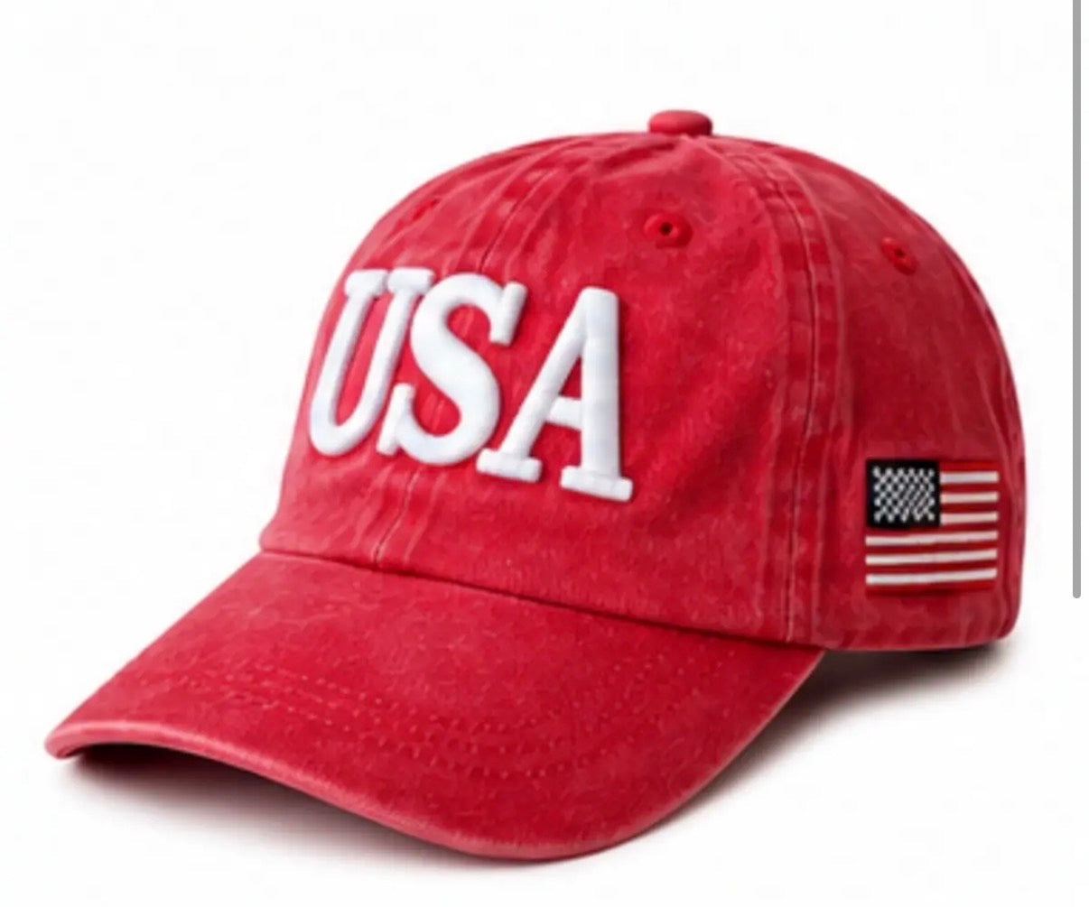 Red USA Kids Baseball Hat - XS
