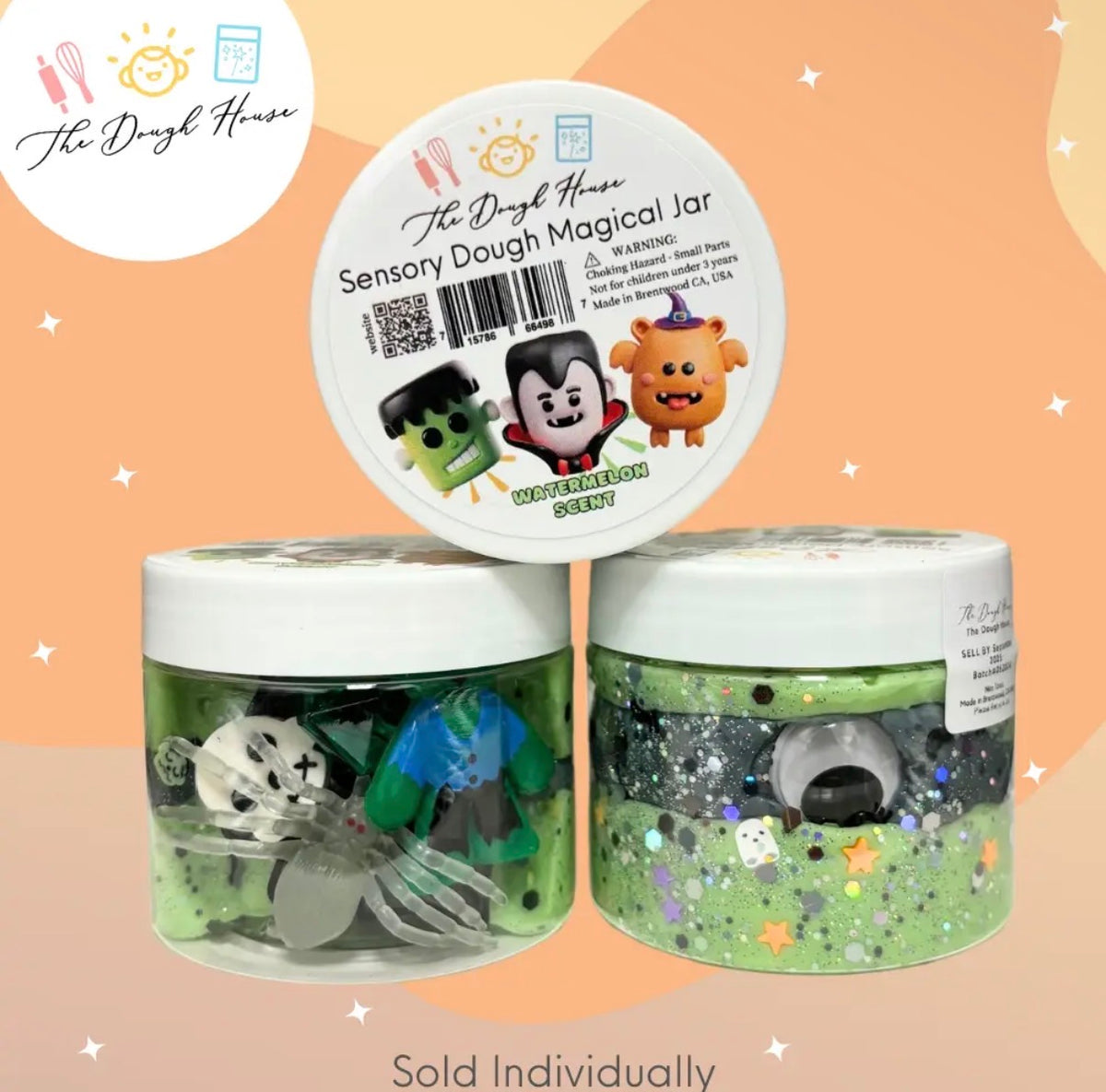 Green Halloween Sensory Dough Magical Jar