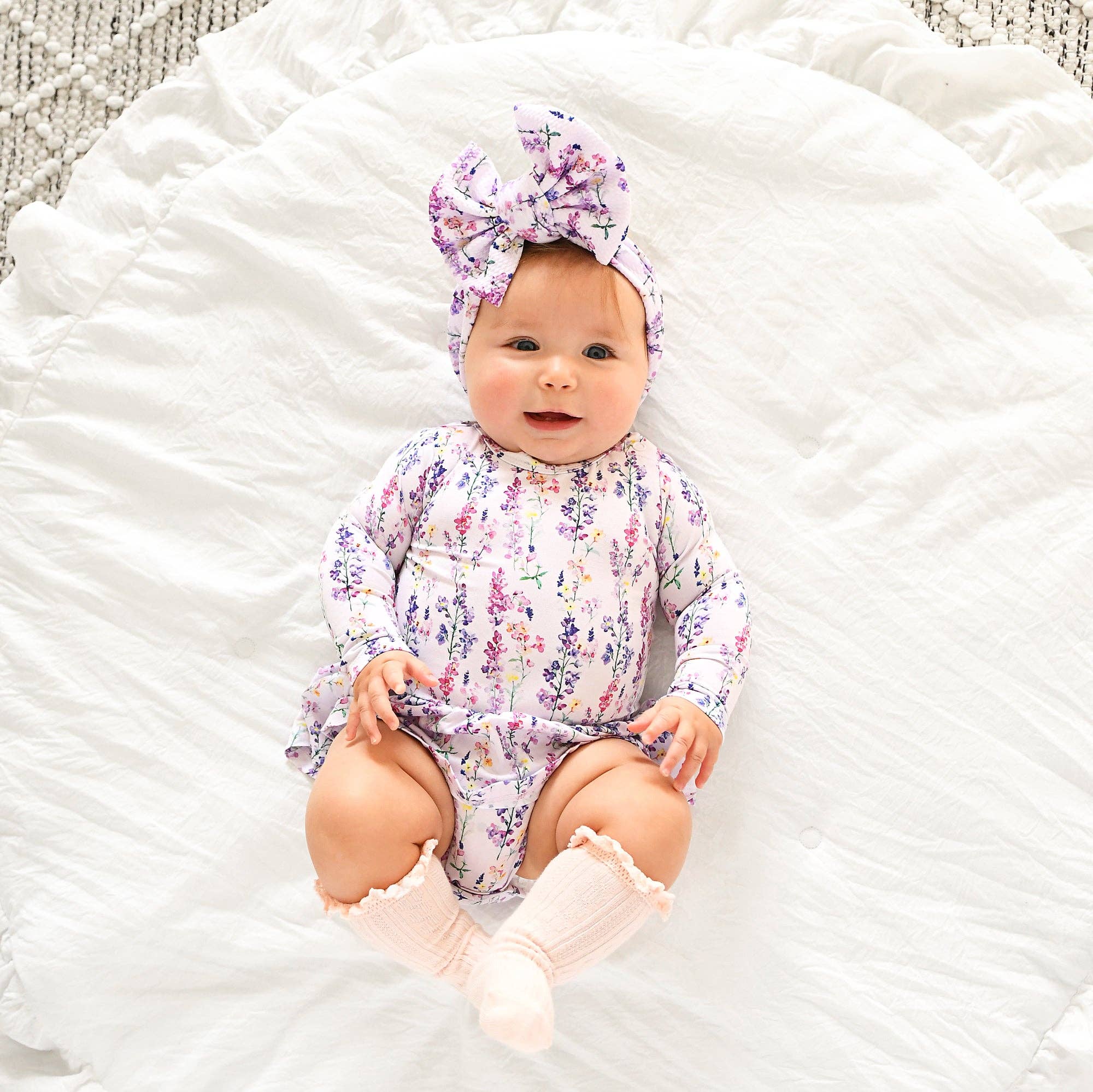 Avani TUTU Bamboo Floral Baby Clothing Dress Outfit: 3-6m
