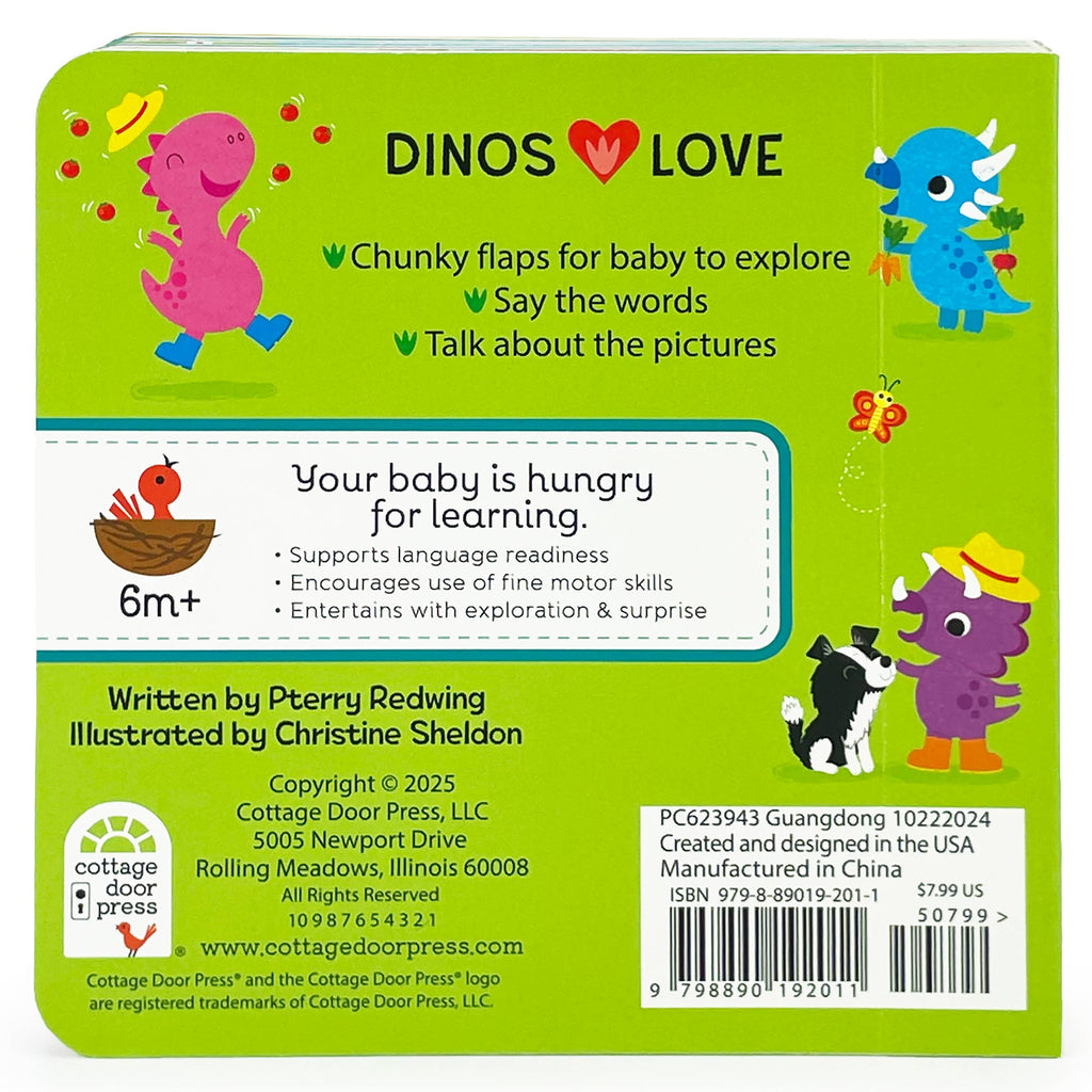 Dinos Love Tractors Farm Lift-a-Flap Dinosaur Board Book