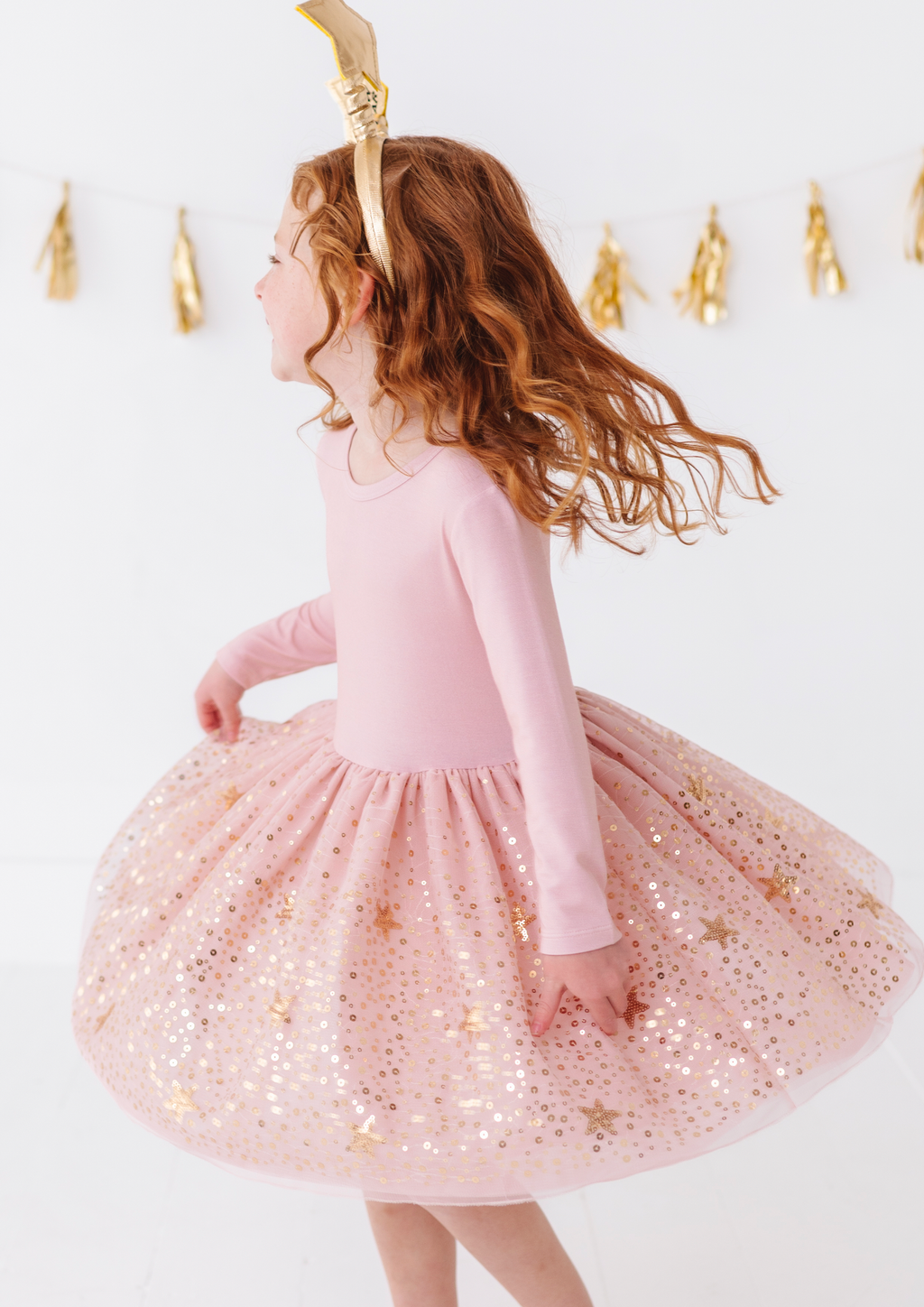 Kids Star Dress - Girls Tulle Twinkle Holiday Dress - Stella: 4