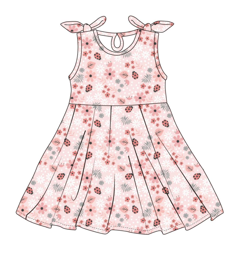 Harper Bow Tie Tank Dress - Garden: 2