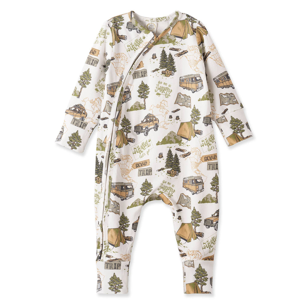 Trailblazer Bamboo Zipper Convertible Romper for Baby Boys: 0-3M
