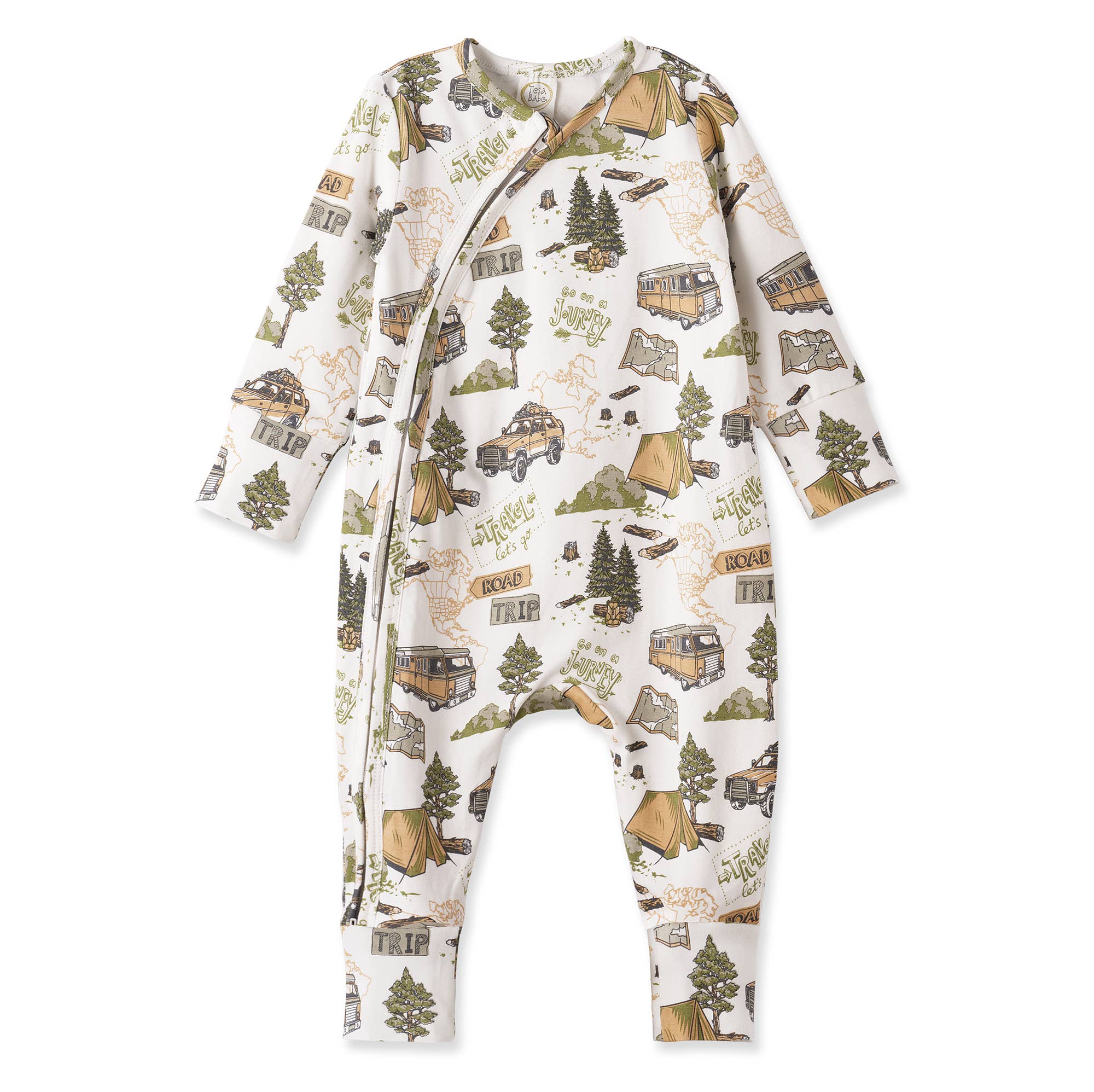 Trailblazer Bamboo Zipper Convertible Romper for Baby Boys: 0-3M