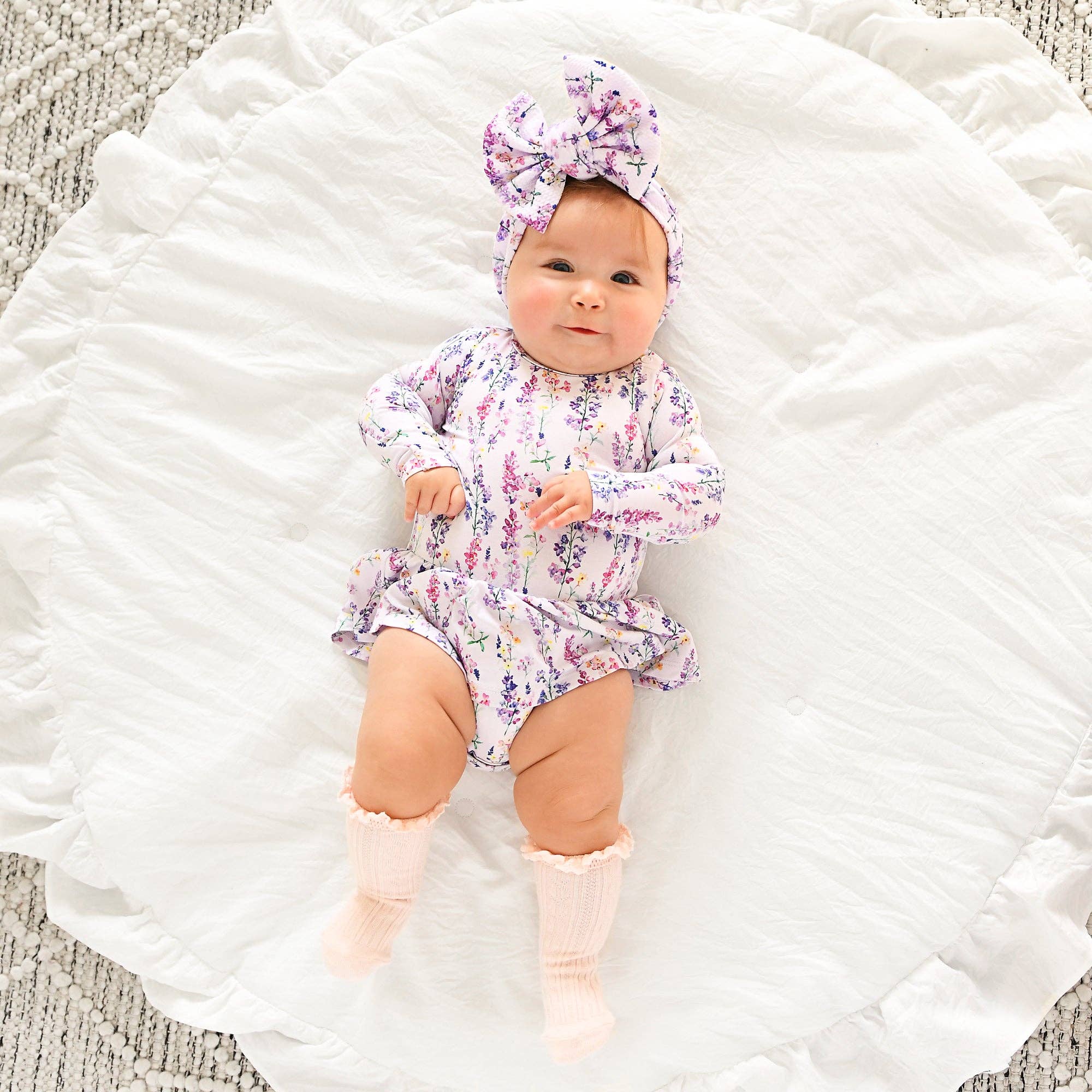 Avani TUTU Bamboo Floral Baby Clothing Dress Outfit: 6-12m