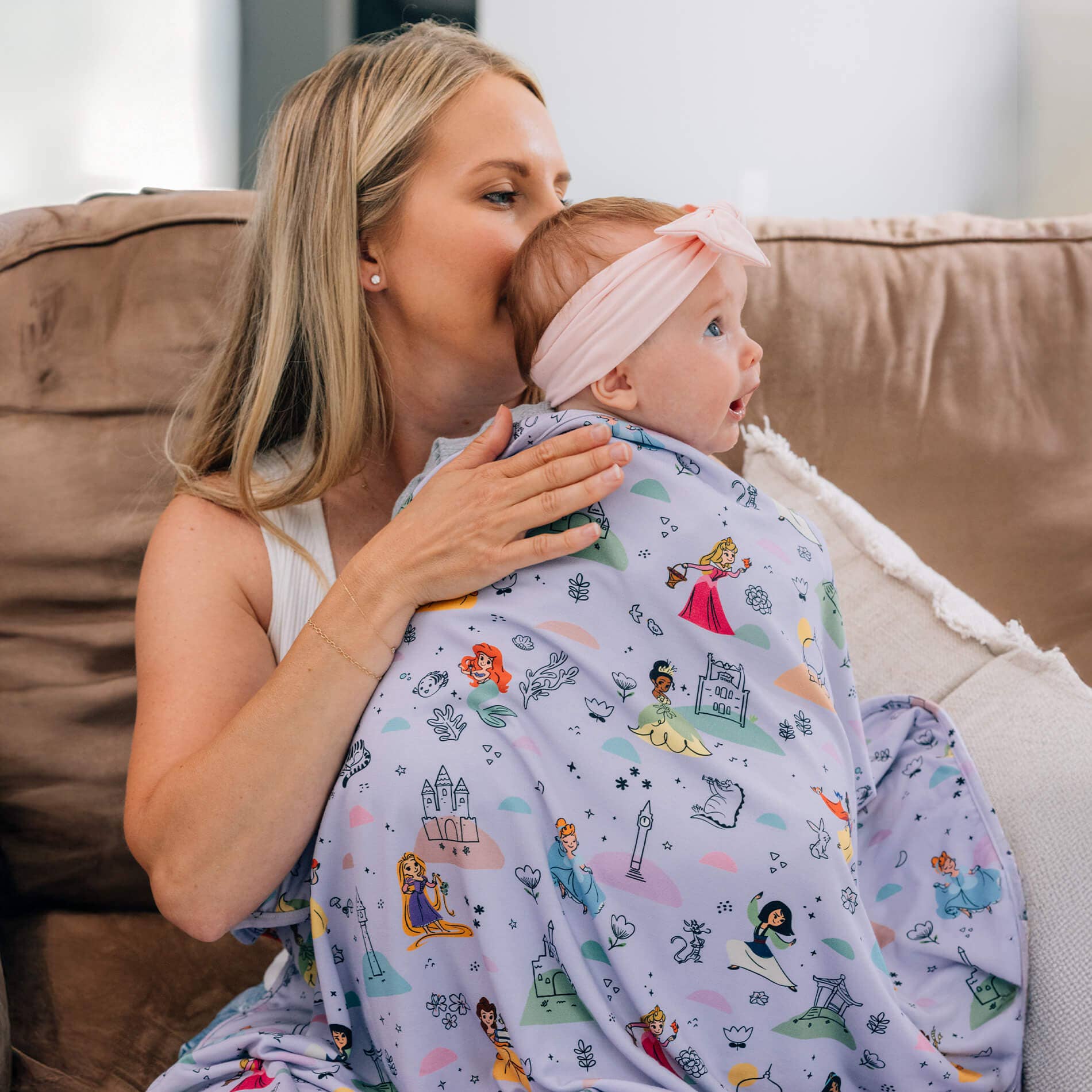 Disney Princess Party Swaddle Receiving Baby Blanket