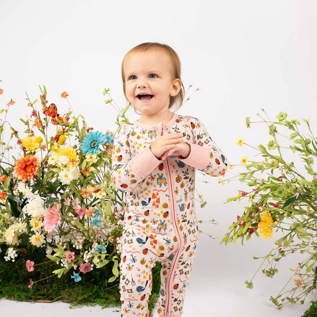 Garden Friends Bamboo Baby Pajamas Convertible Romper: 18-24M