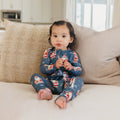 Bamboo Convertible Zip-Up Footie Pajama - Santa Claus: 0-3 Months