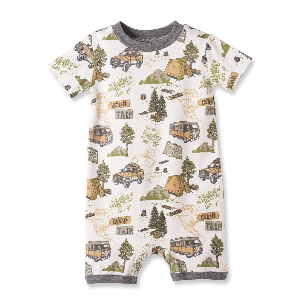 Trailblazer Soft Bamboo Shorty Romper for Baby Boys: 6-9M