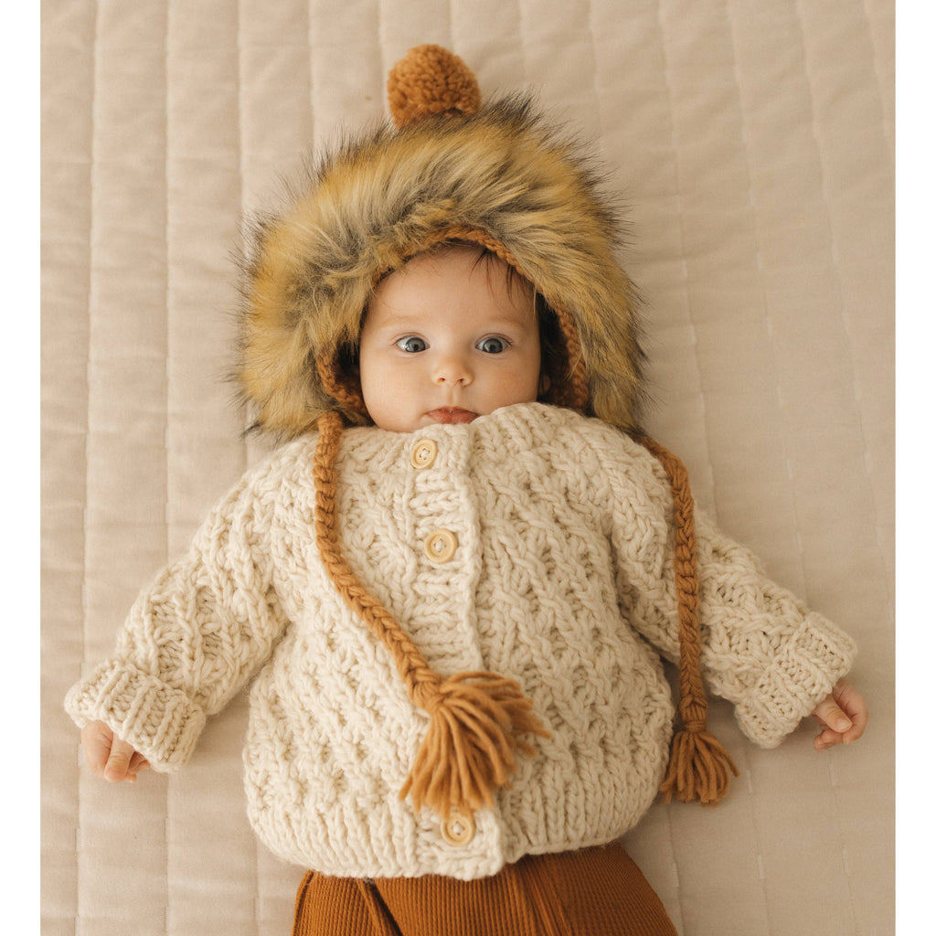 Waffle Cardigan Sweater Natural Baby & Toddler: 18-24 months