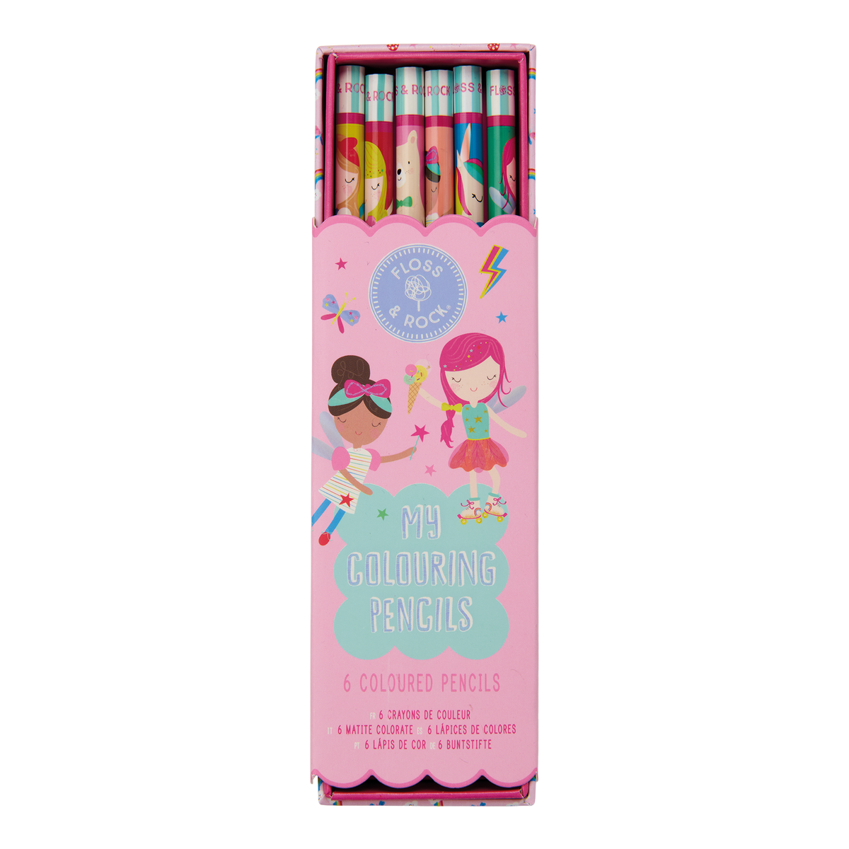 Rainbow Fairy My Pack of 6 Coloring Pencils Unsharpened