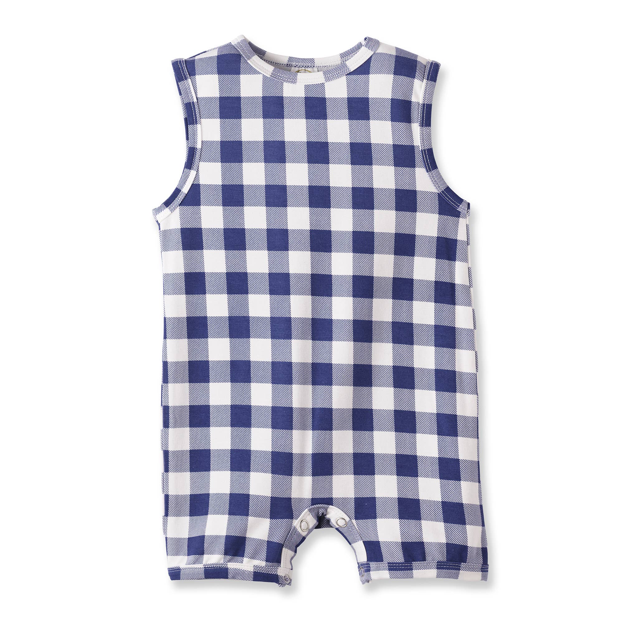 Picnic Plaid Soft Bamboo Sleeveless Baby Romper: 6-9M