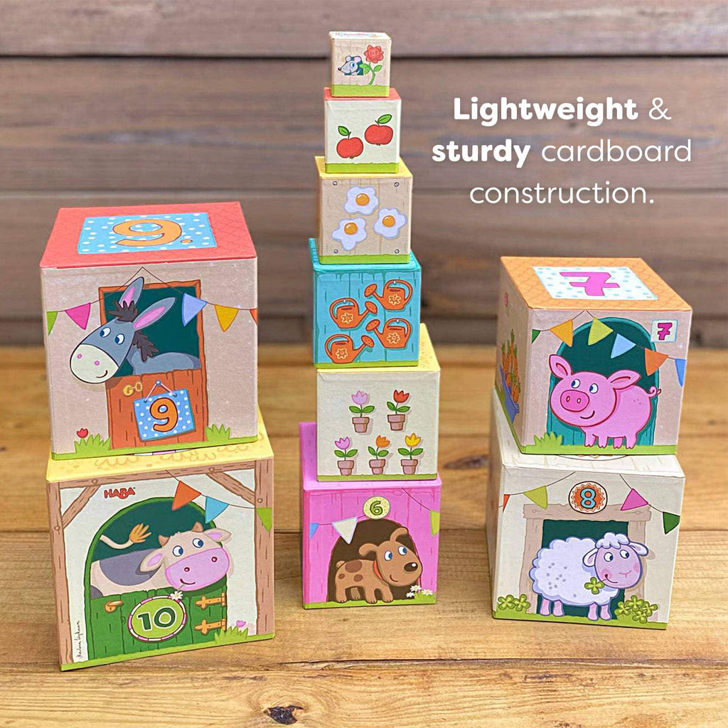 On the Farm Cardboard Stacking & Nesting Cubes