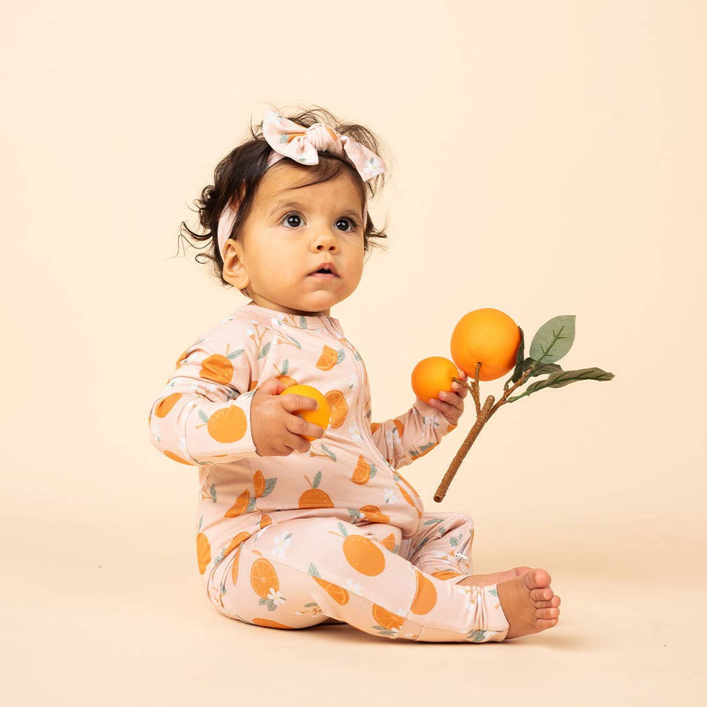 Freshly Squeezed Oranges Bamboo Convertible Pajamas Florida Baby Gift: 0-3M