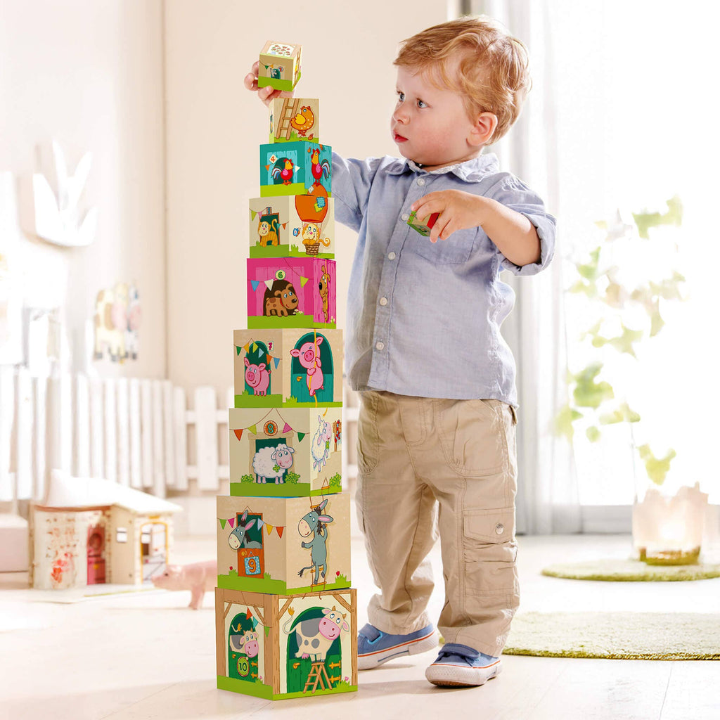 On the Farm Cardboard Stacking & Nesting Cubes