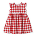 Picnic Plaid Soft Bamboo Summer Flutter Dress for Girls : 6Y