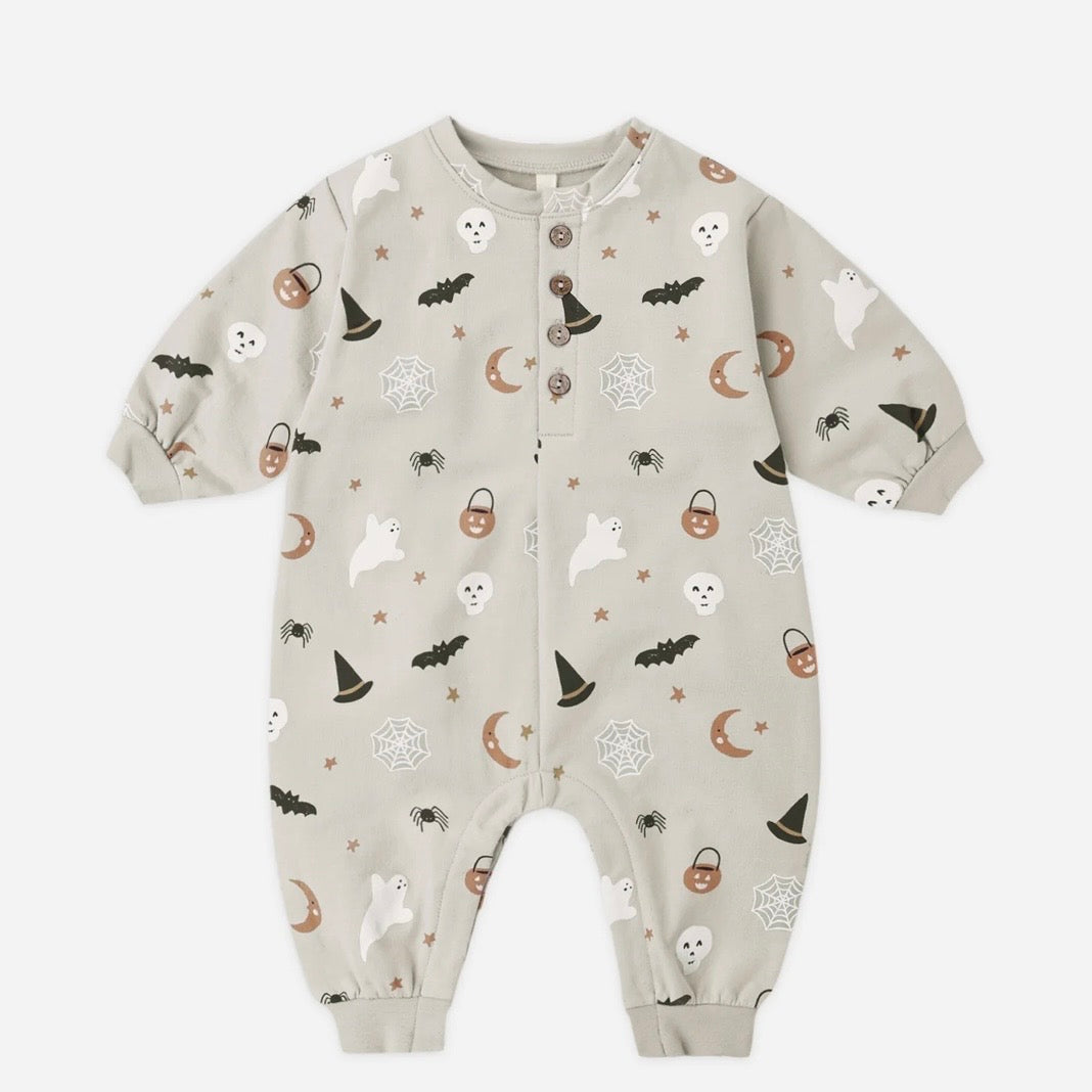 Halloween Things Fleece Jumpsuit: 12-18M