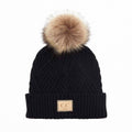 CC Kids Criss-Cross Suede Patch Beanie ( KIDS-2060 ): Black / C.C KIDS ® Tag || Fits Size 1T - 4T || (Head Circumference 17" - 20”)