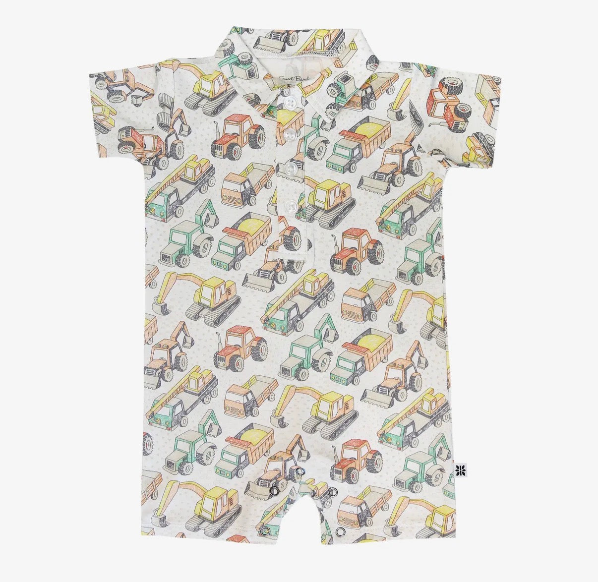 Busy Building Polo Romper - 3-6M