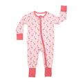 Fancy Flamingos Pink Bamboo Baby Pajamas Convertible Sleeper: 18-24M
