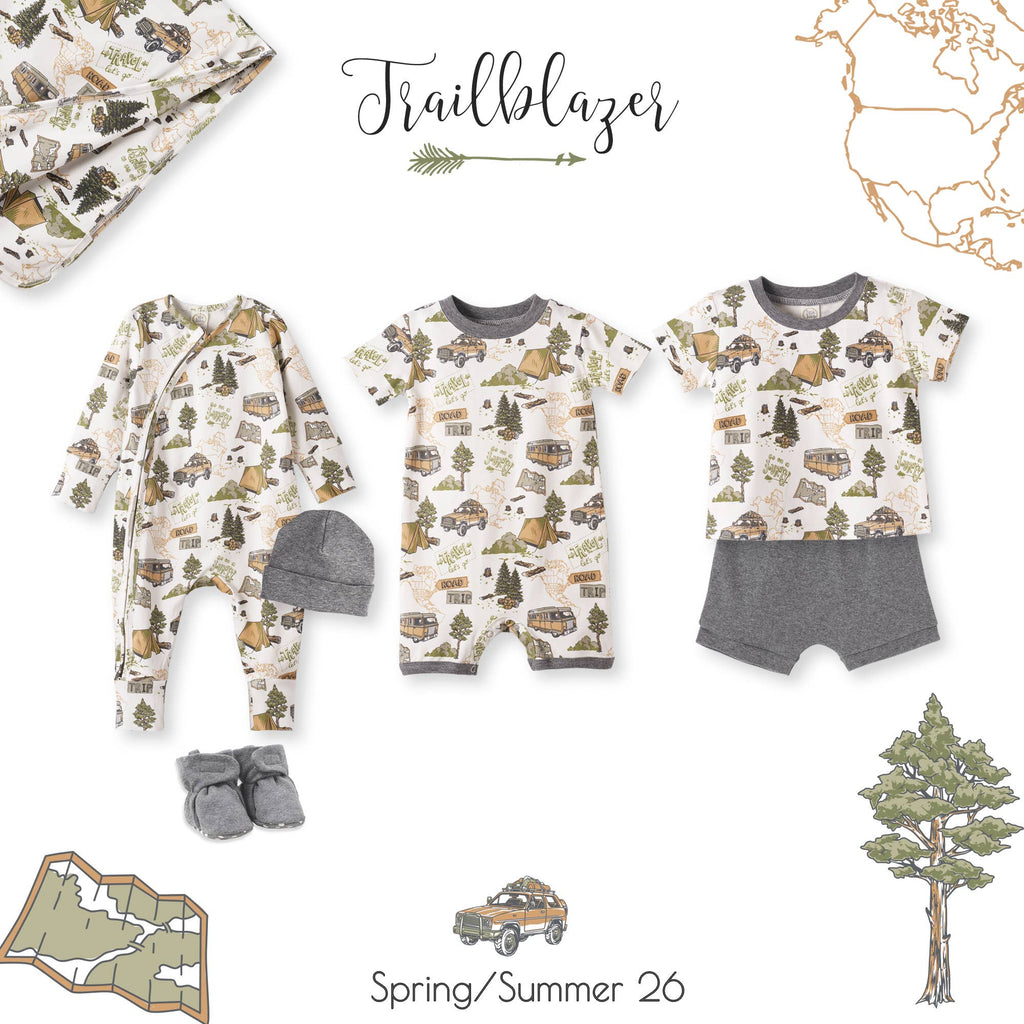 Trailblazer Soft Bamboo Shorty Romper for Baby Boys: 12-18M