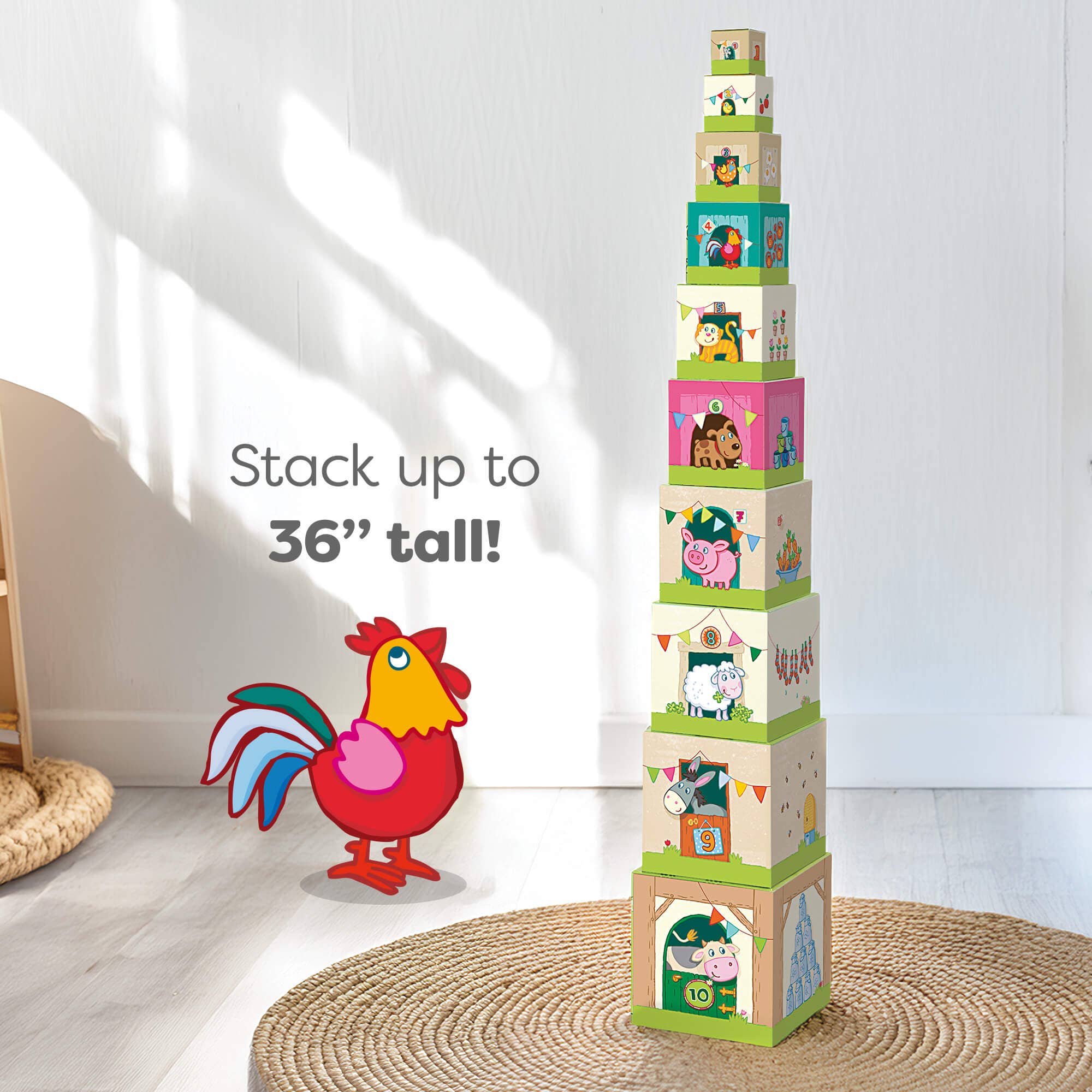 On the Farm Cardboard Stacking & Nesting Cubes
