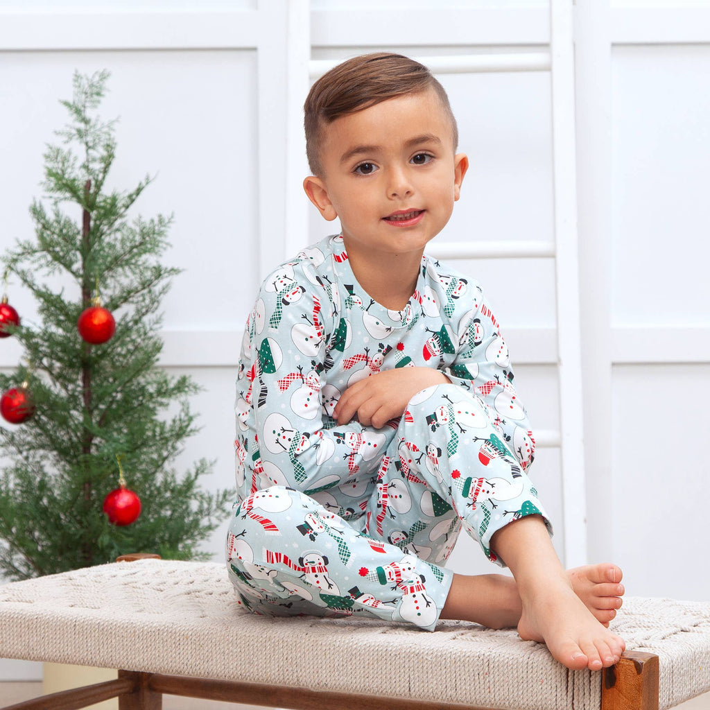 Christmas Snowmen Kids Bamboo Pajama Set: 4T