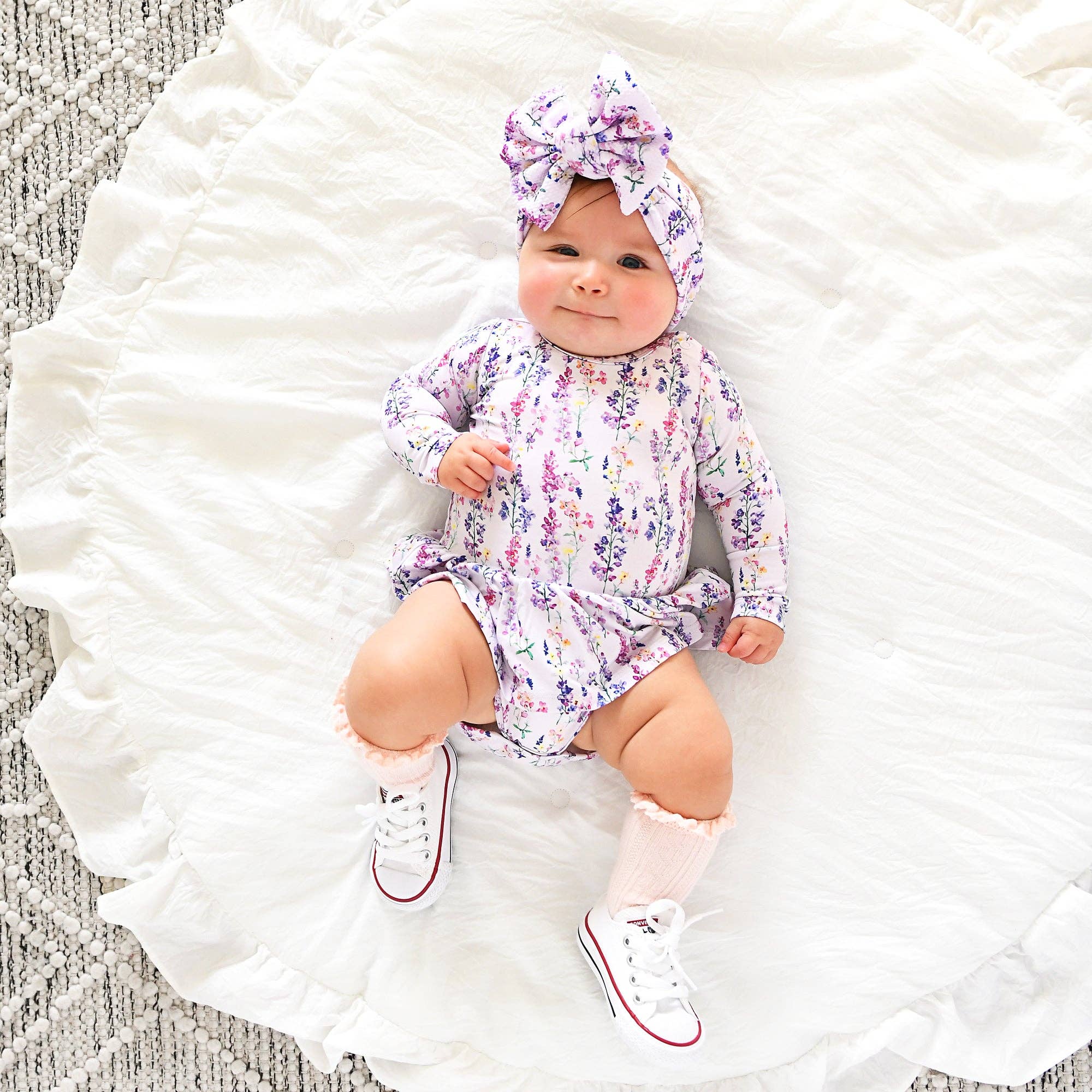 Avani TUTU Bamboo Floral Baby Clothing Dress Outfit: 6-12m