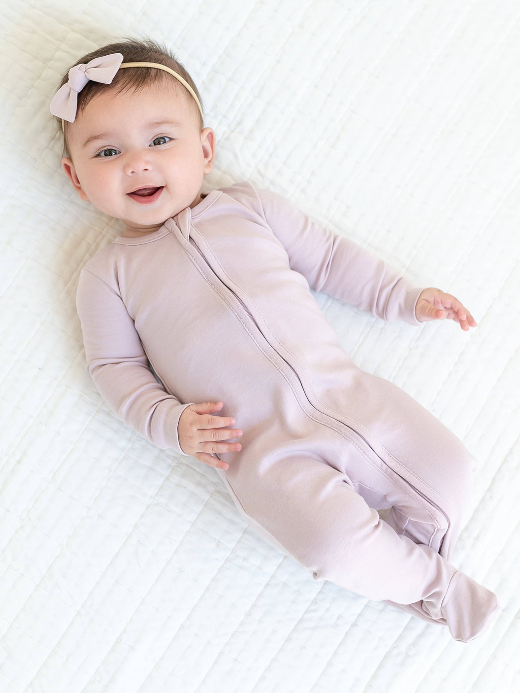 Classic Peyton Zipper Sleeper: Blush / 6-12M