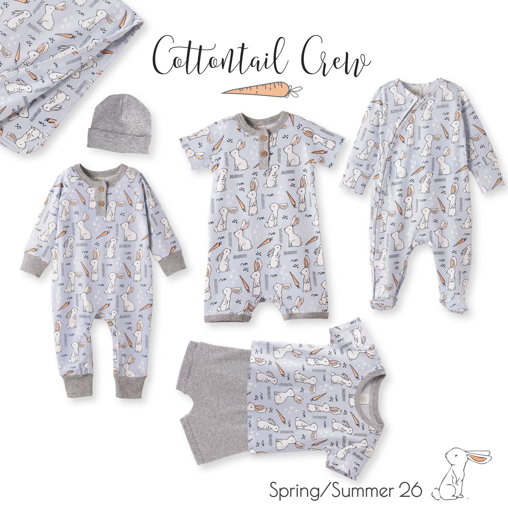 Cottontail Crew Soft Bamboo Easter Zipper Romper for Baby: NB