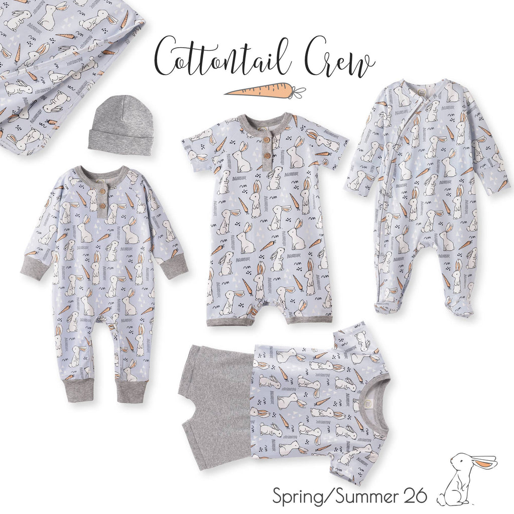 Cottontail Crew Bamboo Henley Easter Romper for Baby: 6-9M