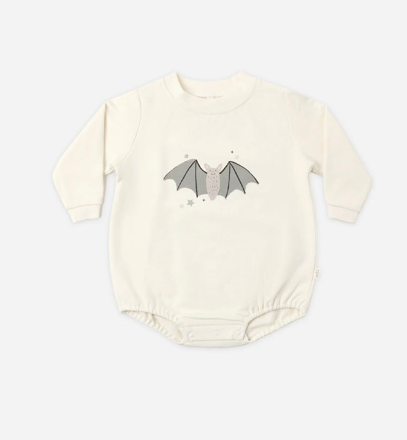 Baby Bat Crewneck Bubble Romper: 18-24M