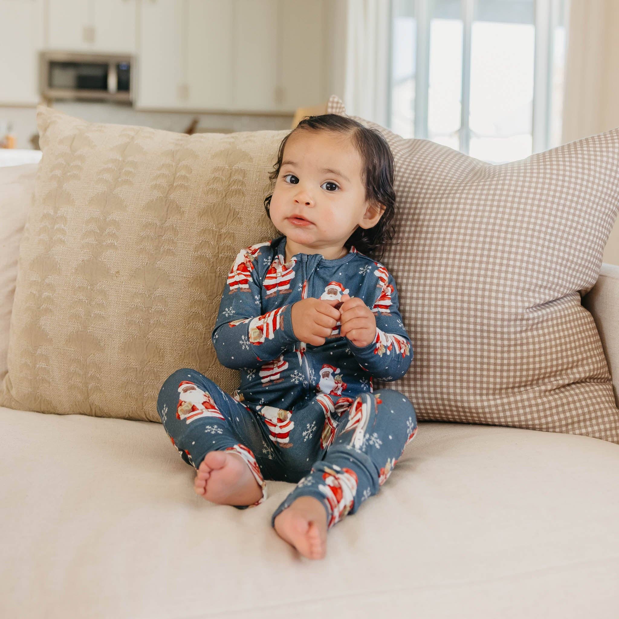 Bamboo Convertible Zip-Up Footie Pajama - Santa Claus: 18-24 Months