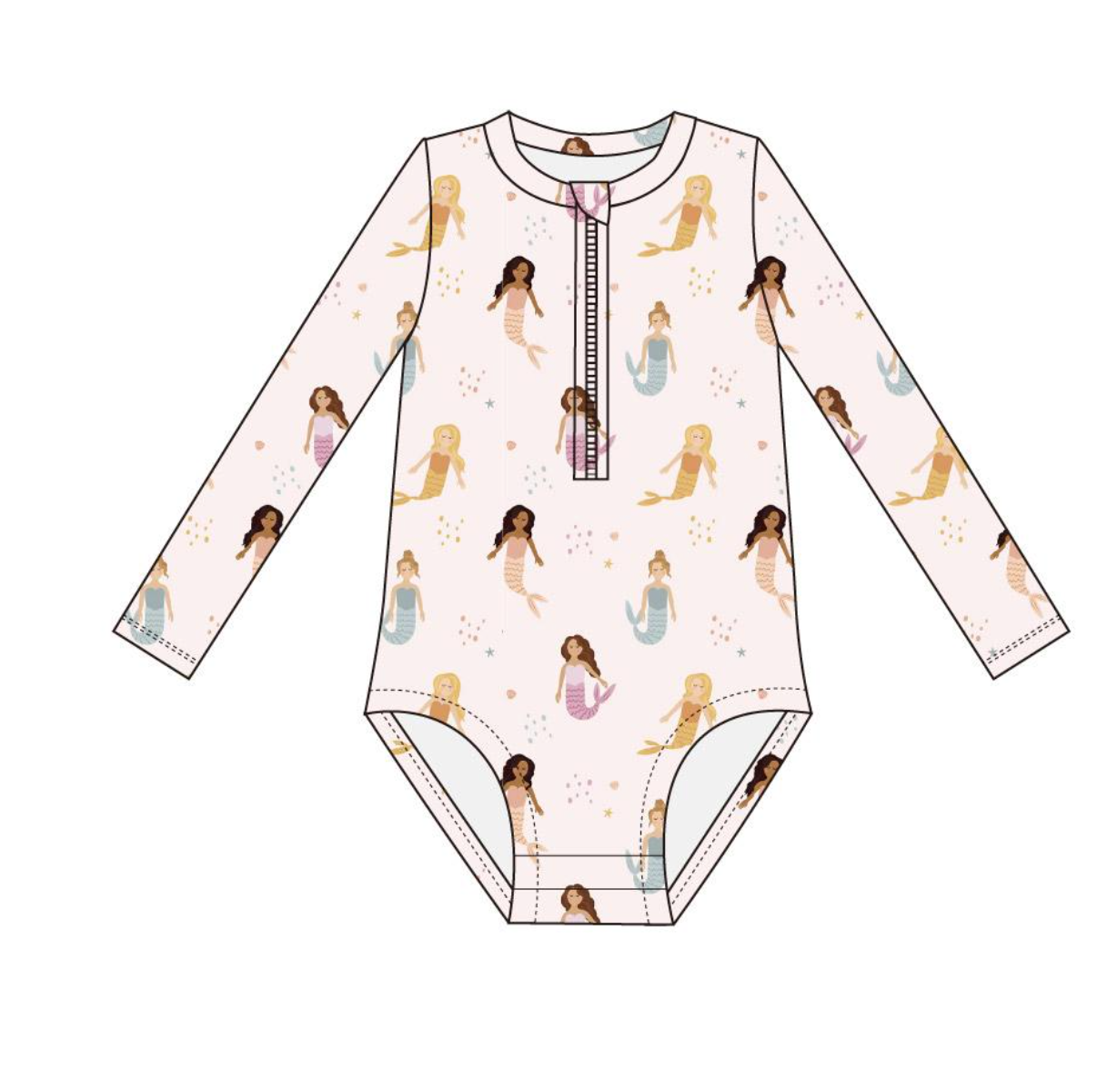 Rash Guard Swimsuit - Mermaid: 18-24M