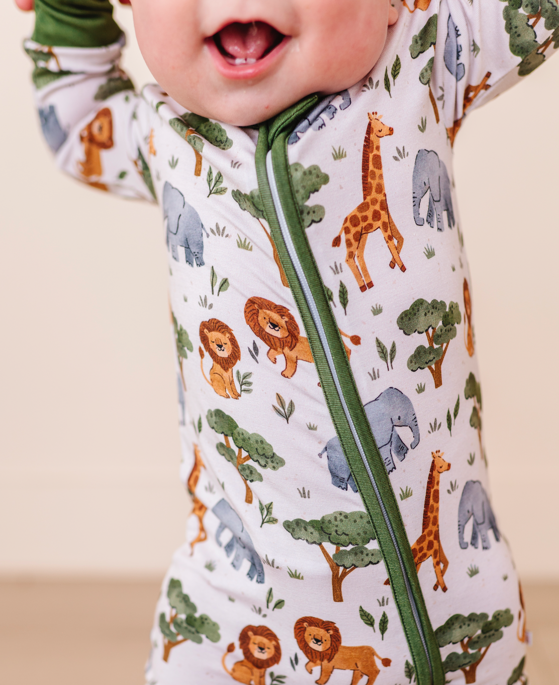 Baby Pajamas - Bamboo Sleeper - It's a Jungle Out There: Newborn