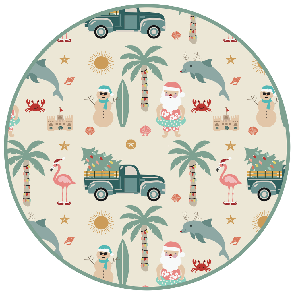 Coastal Christmas Bamboo Convertible Baby Pajama: Beige/Multi / 12-18M
