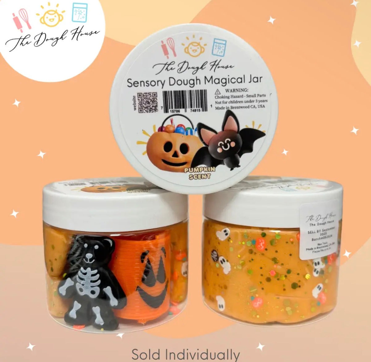 Orange Halloween Sensory Dough Magical Jar
