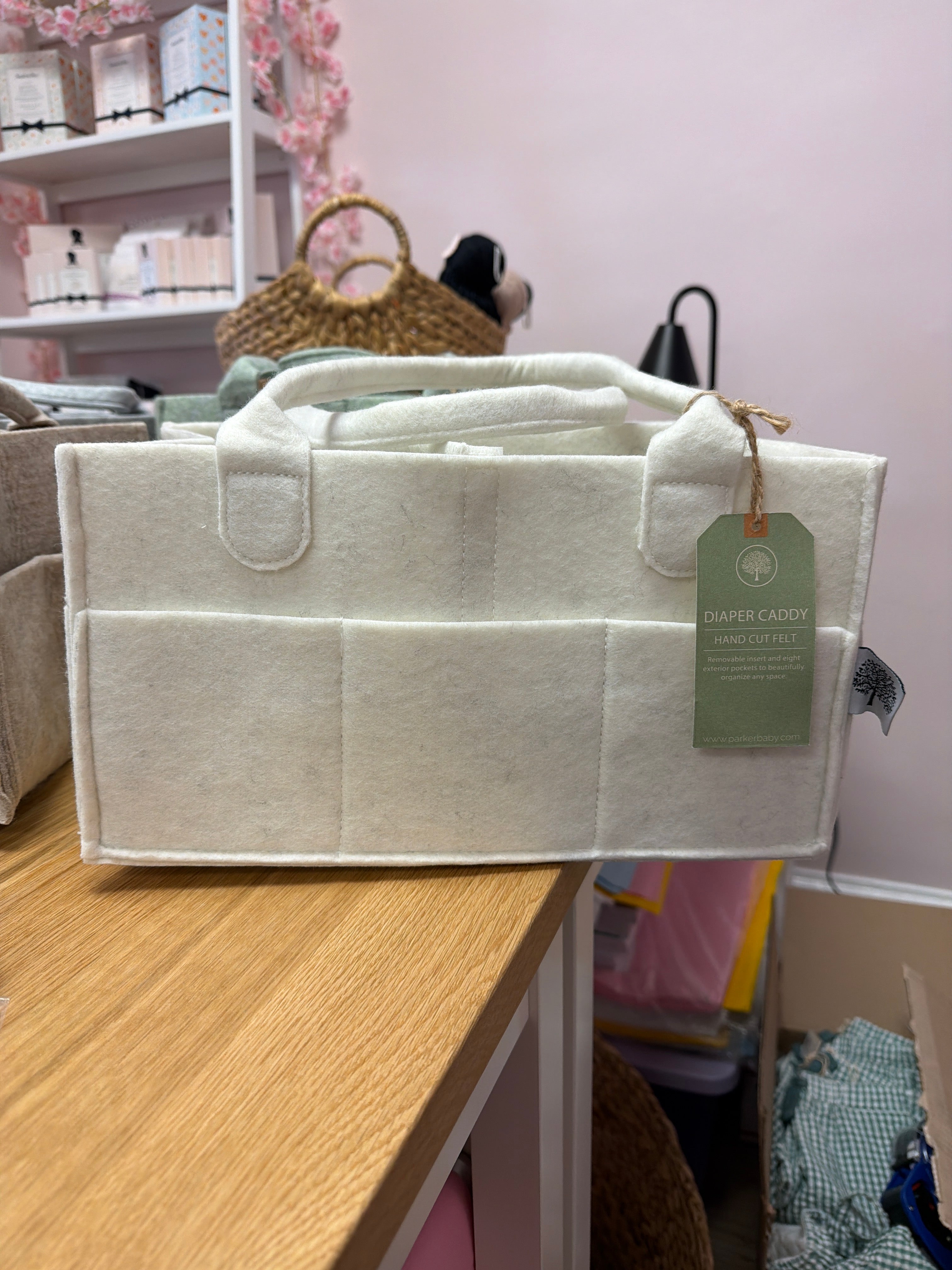 White Diaper Caddy